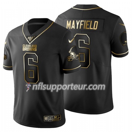 Maillot Homme Cleveland Browns Baker Mayfield 6 Nike Noir Golden Edition 100th